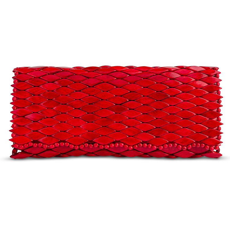 Red clutch bag