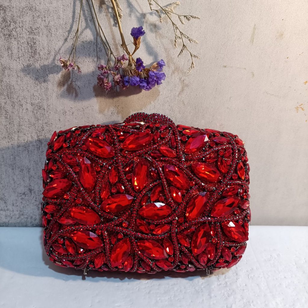 Red clutch bag