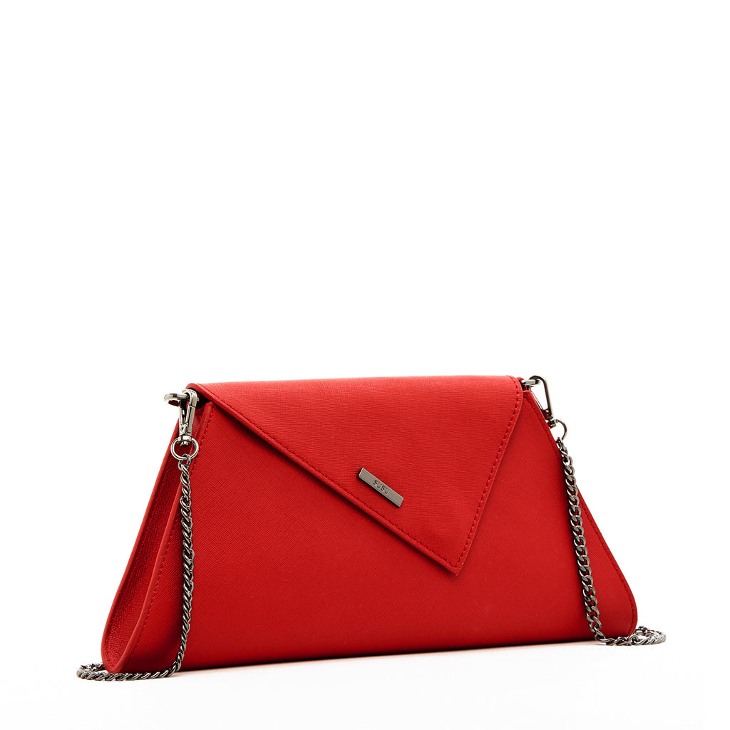 Red clutch bag