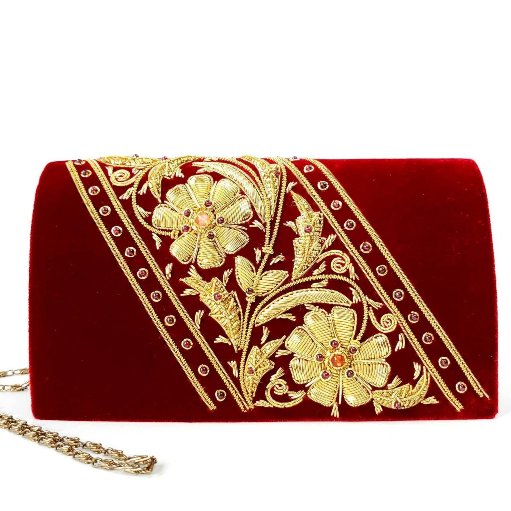 Red clutch bag