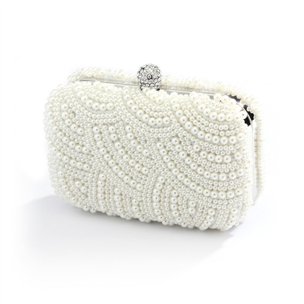 Cream clutch bag