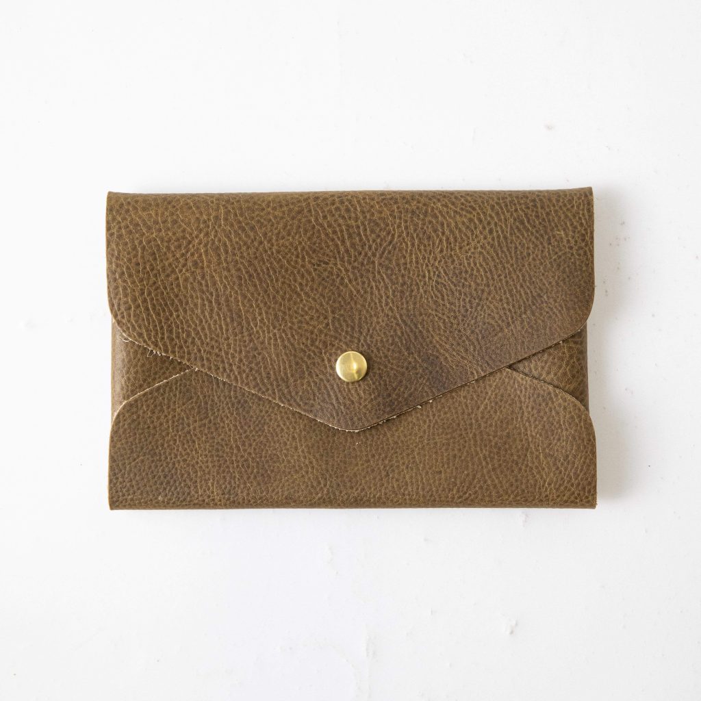 Leather clutch bag