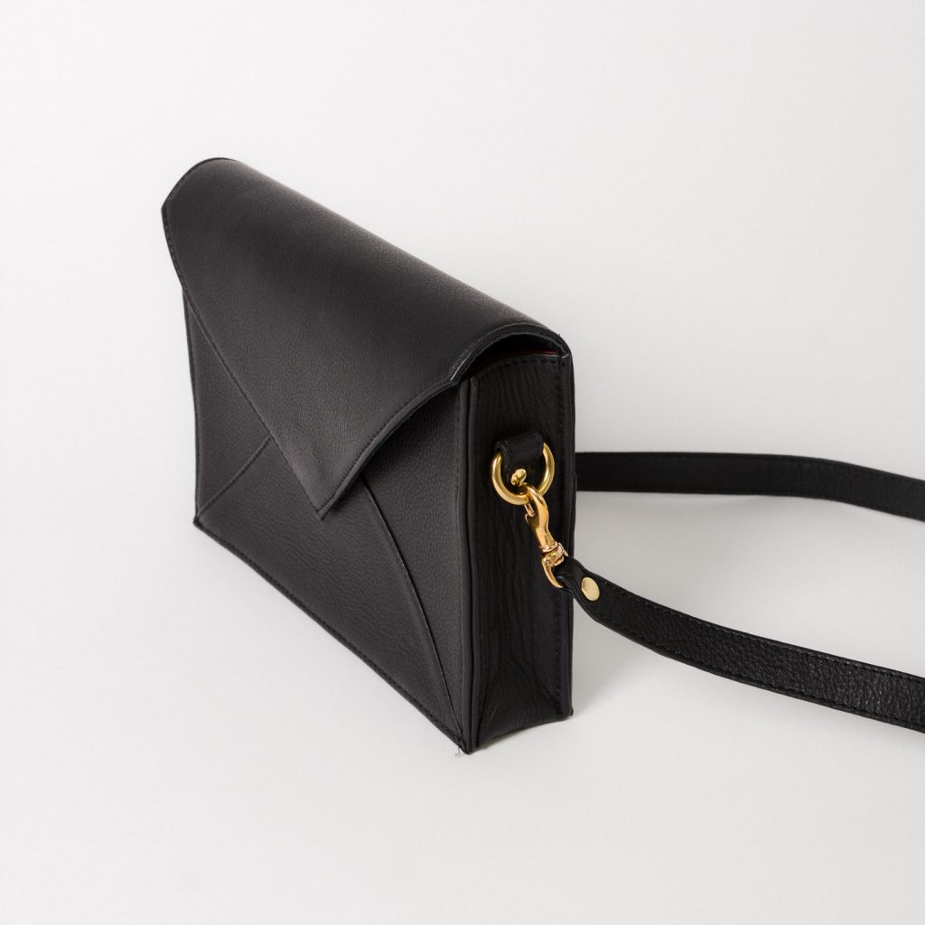 Leather clutch bag