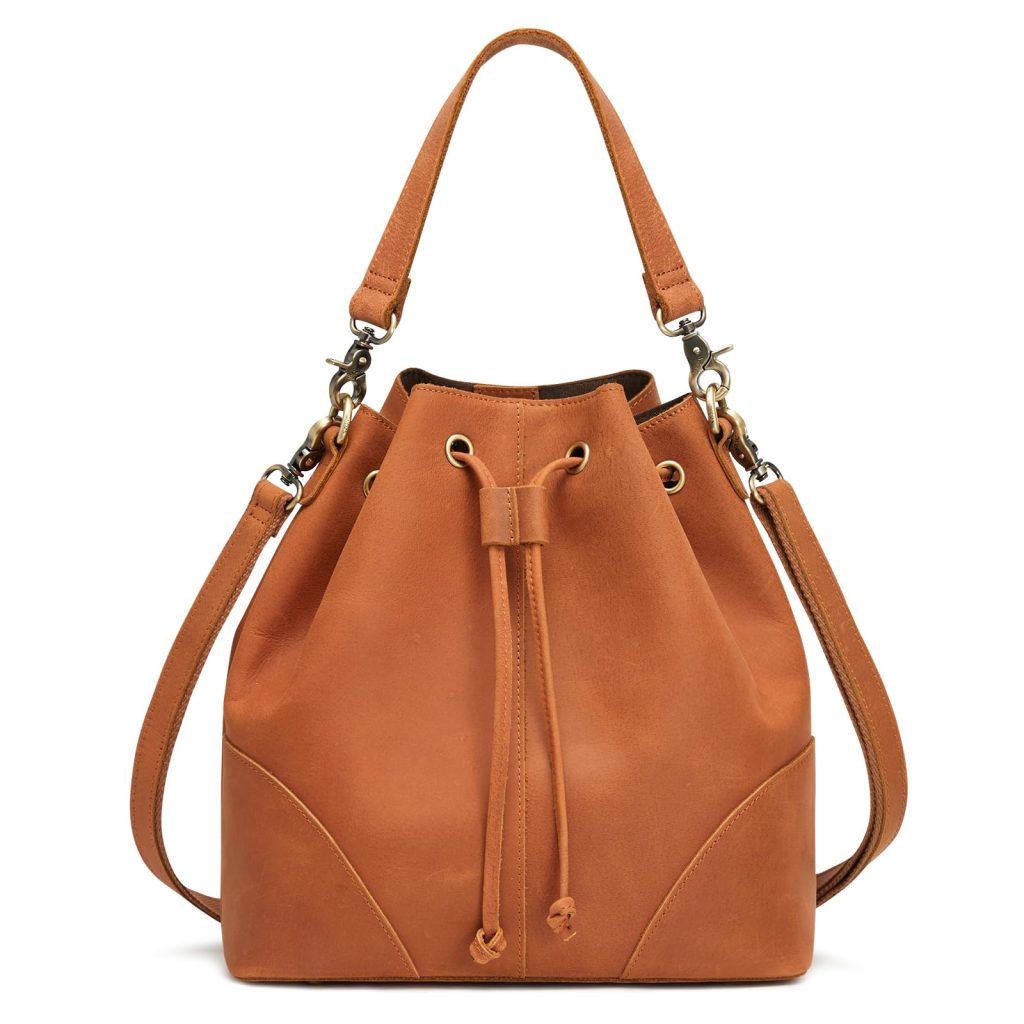 Leather bucket bag