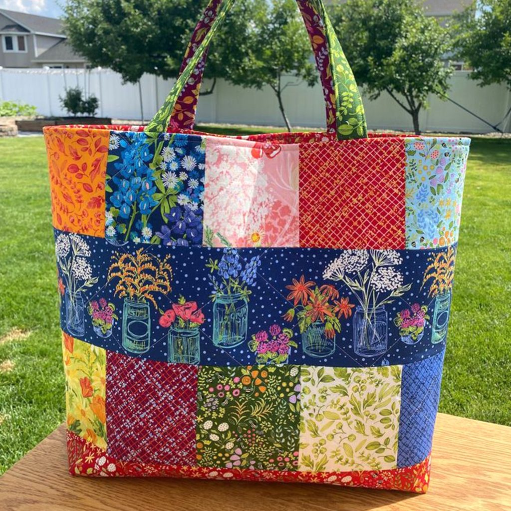 quilted tote bag