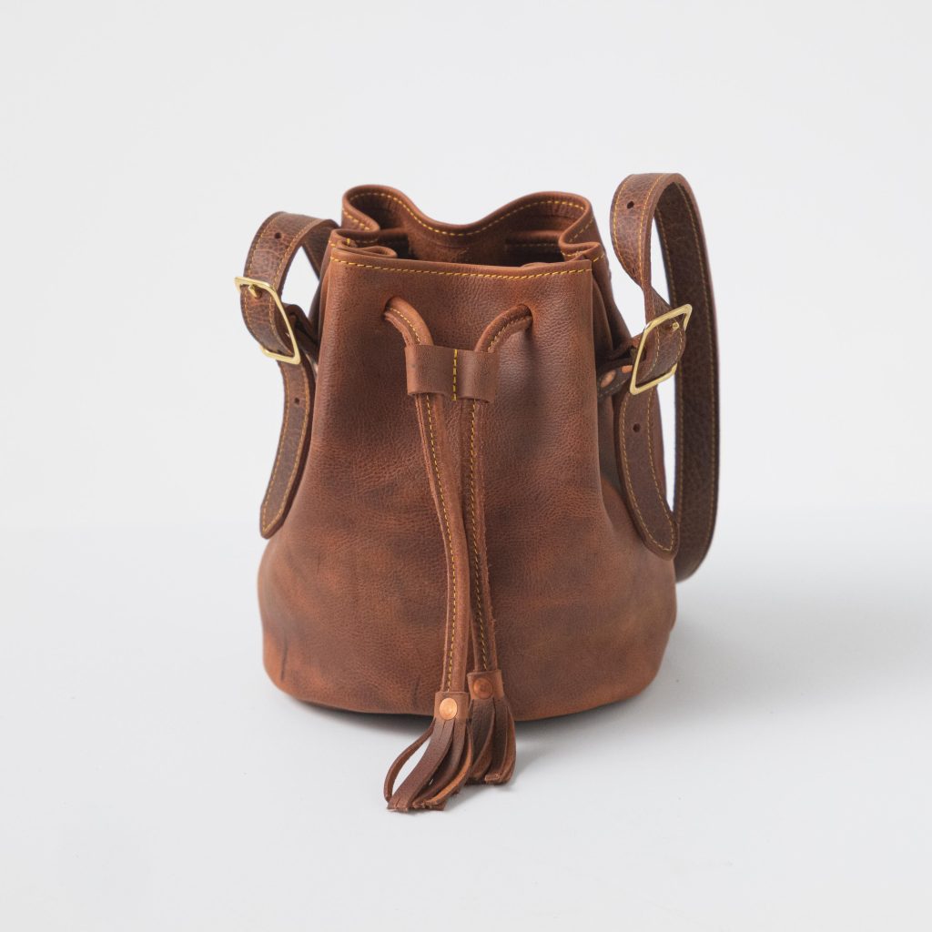 Brown bucket bag