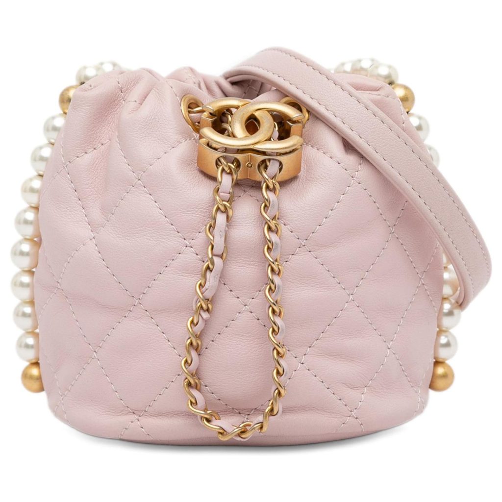 Pink bucket bag