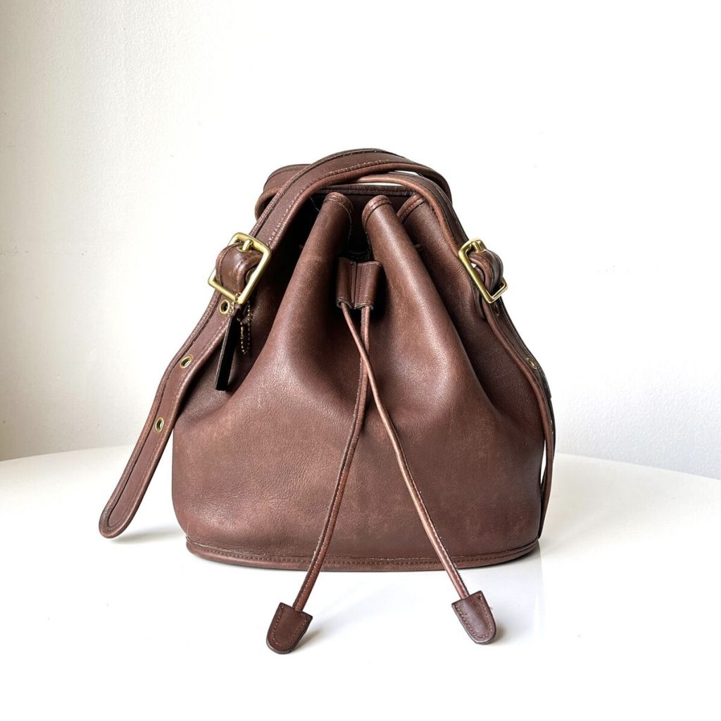 Leather bucket bag