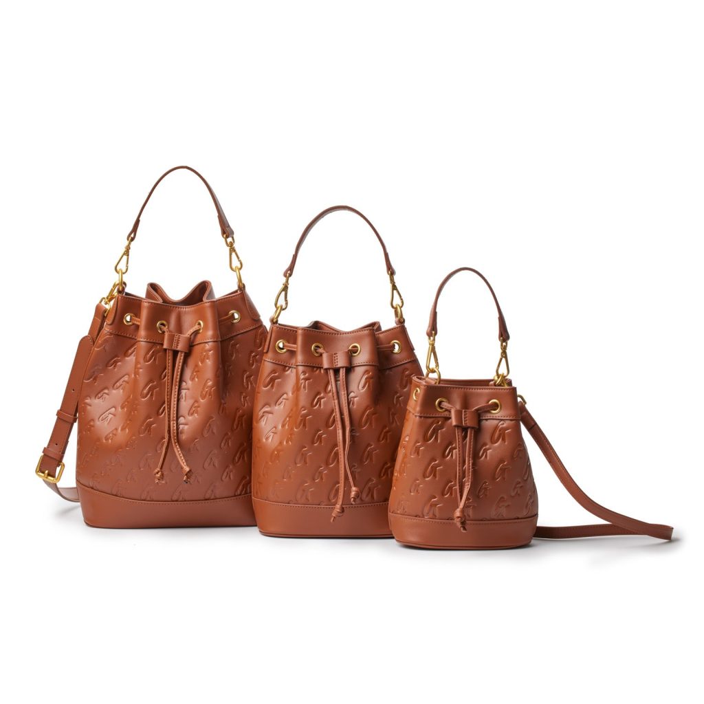 Brown bucket bag