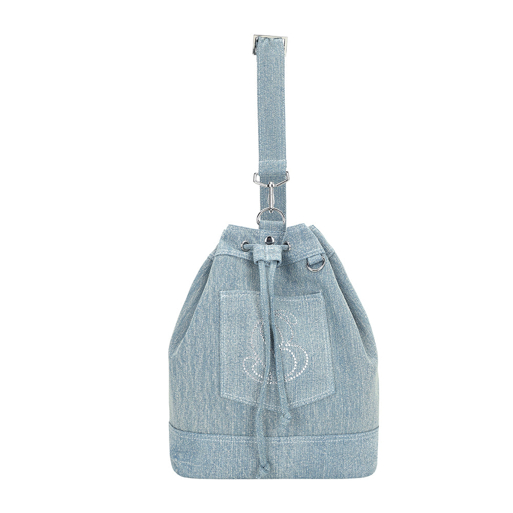 Denim bucket bag