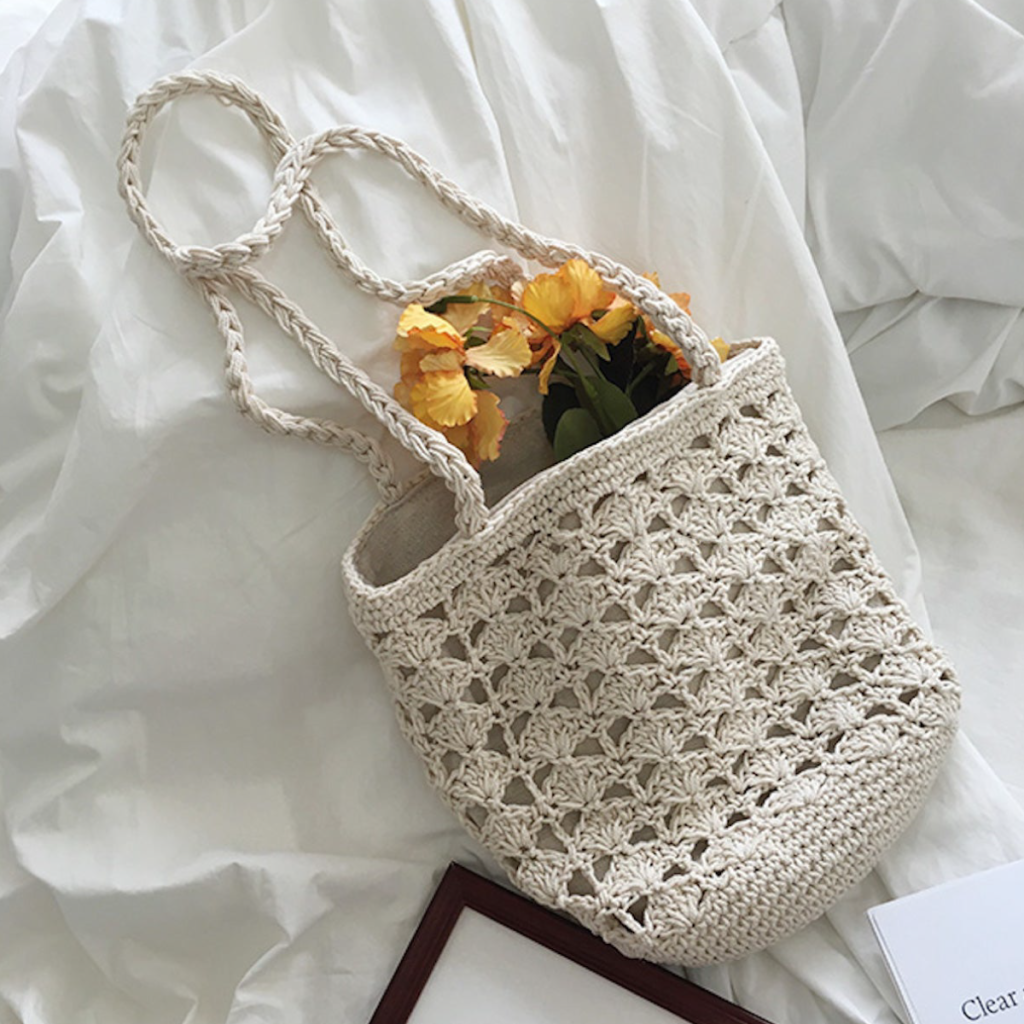 Crochet bucket bag