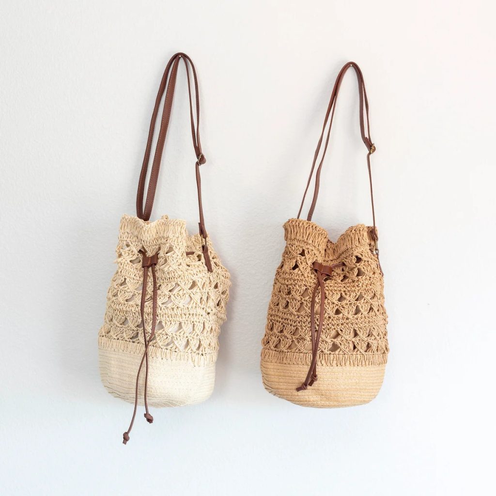 straw bucket bag