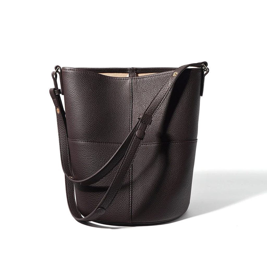 genuine leather bucket bag