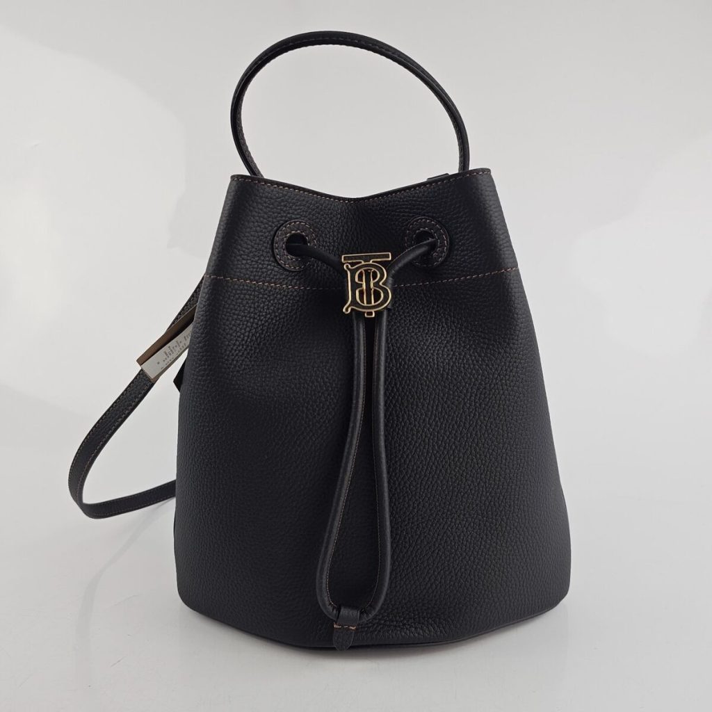 small leather bucket bag