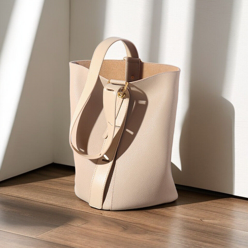 genuine leather bucket bag