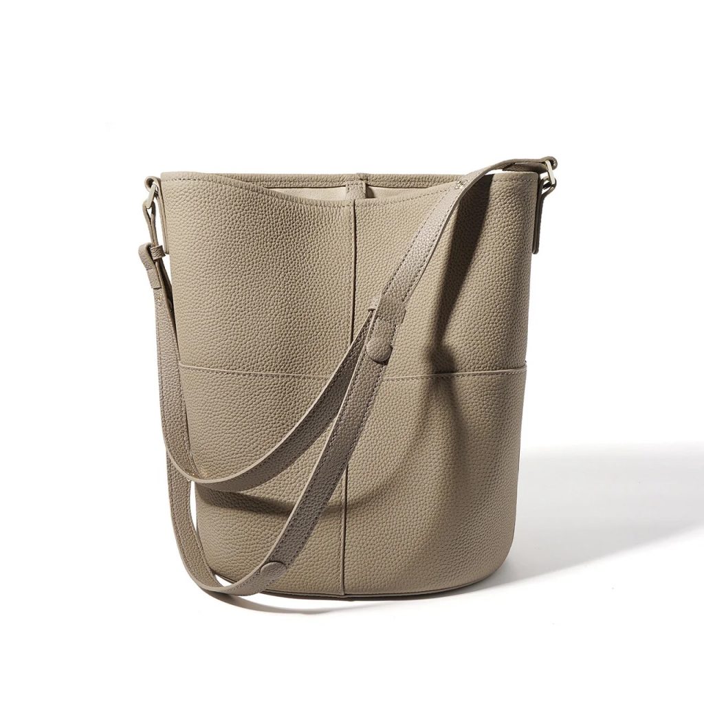 genuine leather bucket bag