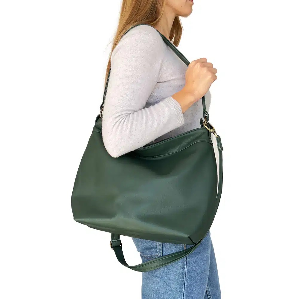 green shoulder bag