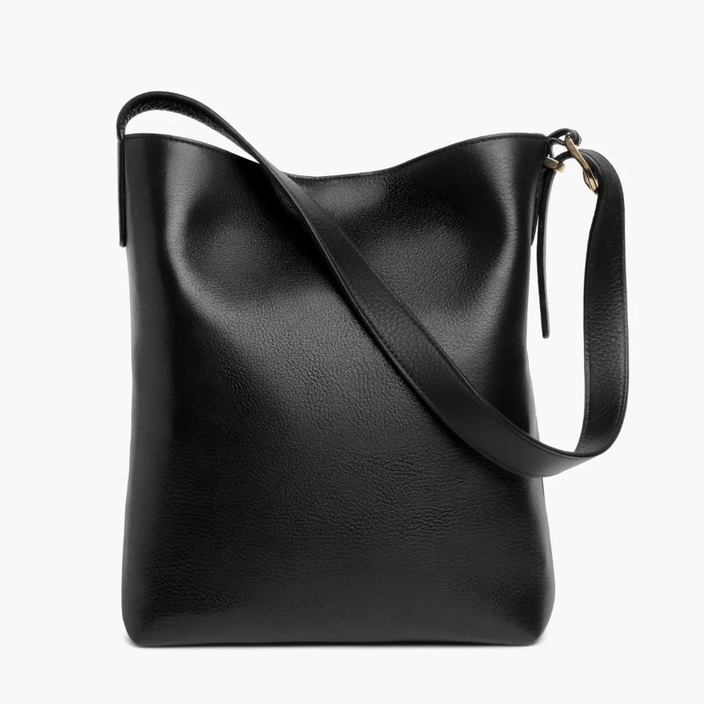 black leather shoulder bag