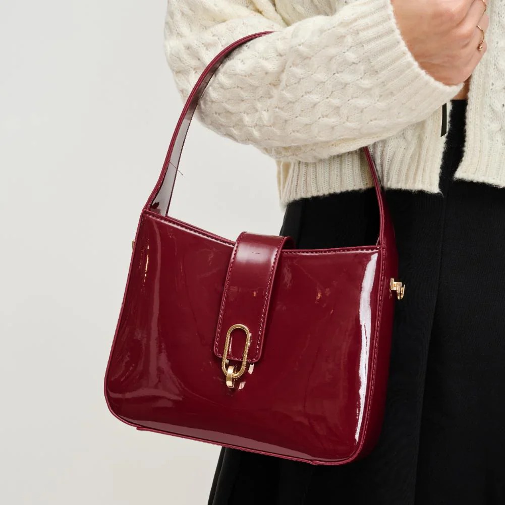 burgundy shoulder bag