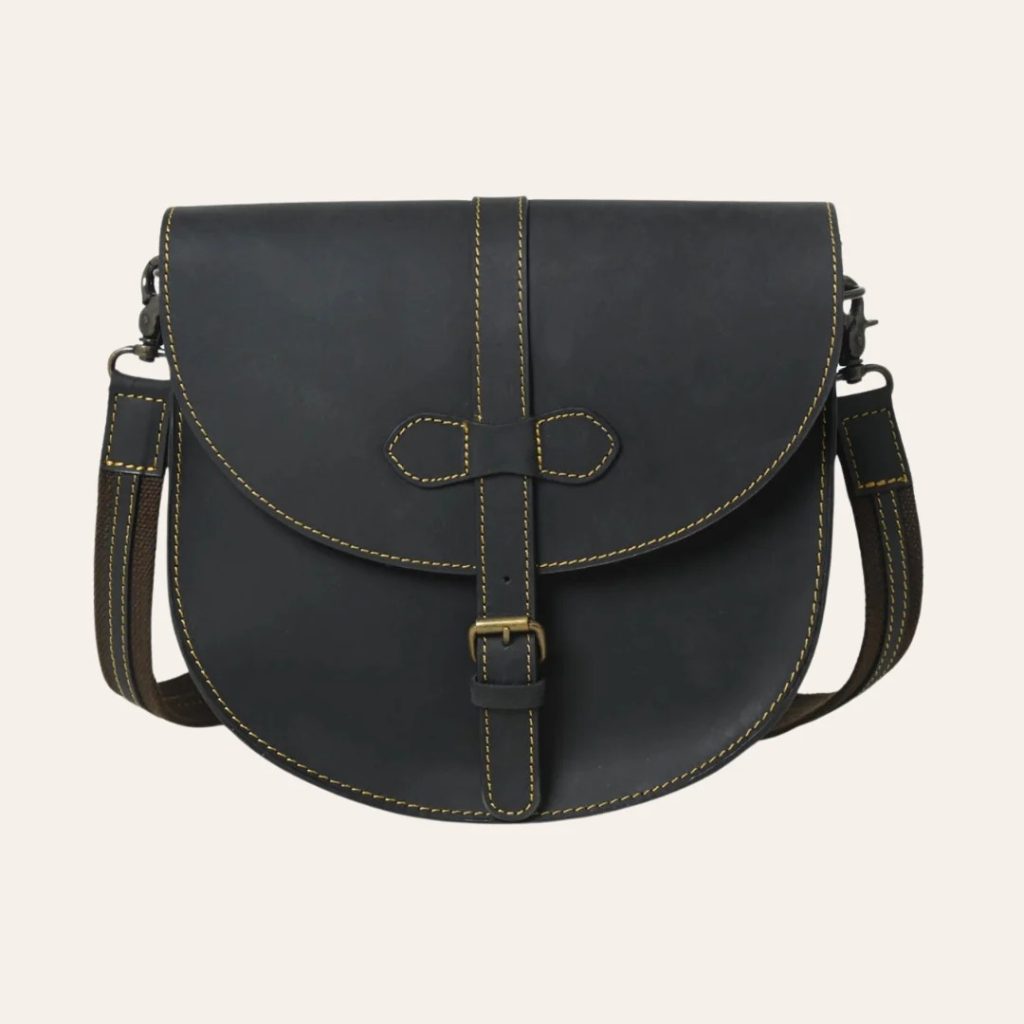 black leather shoulder bag