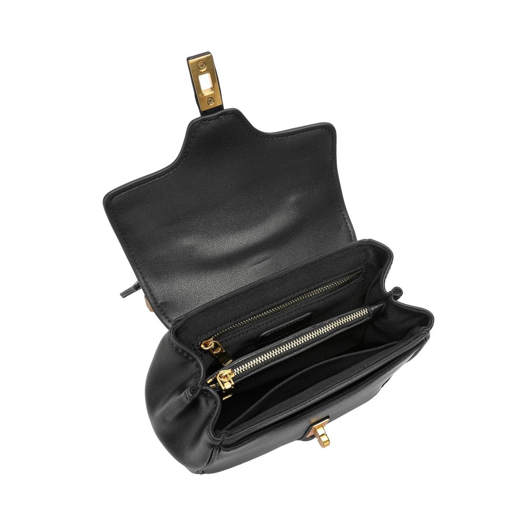 black leather shoulder bag