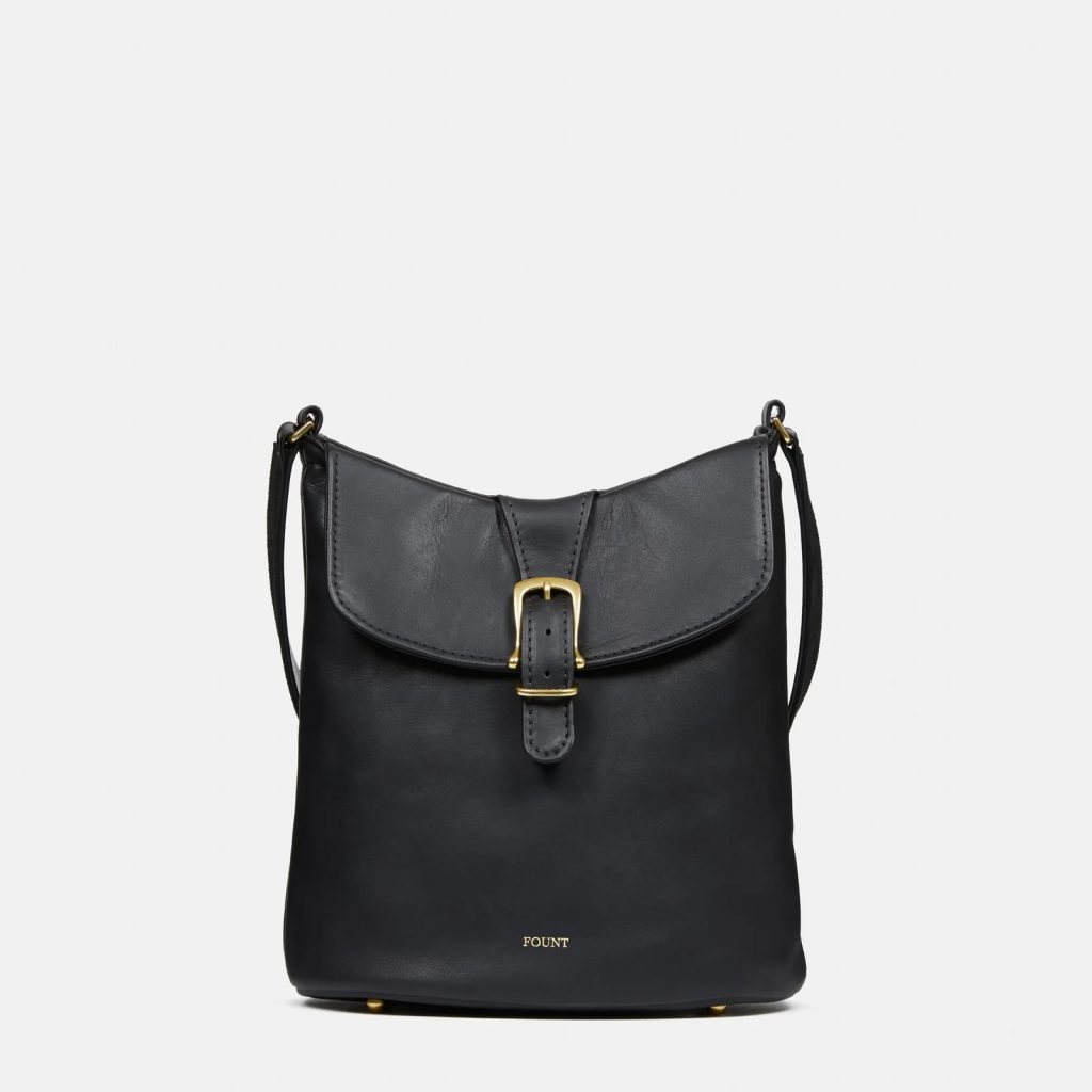 black leather shoulder bag