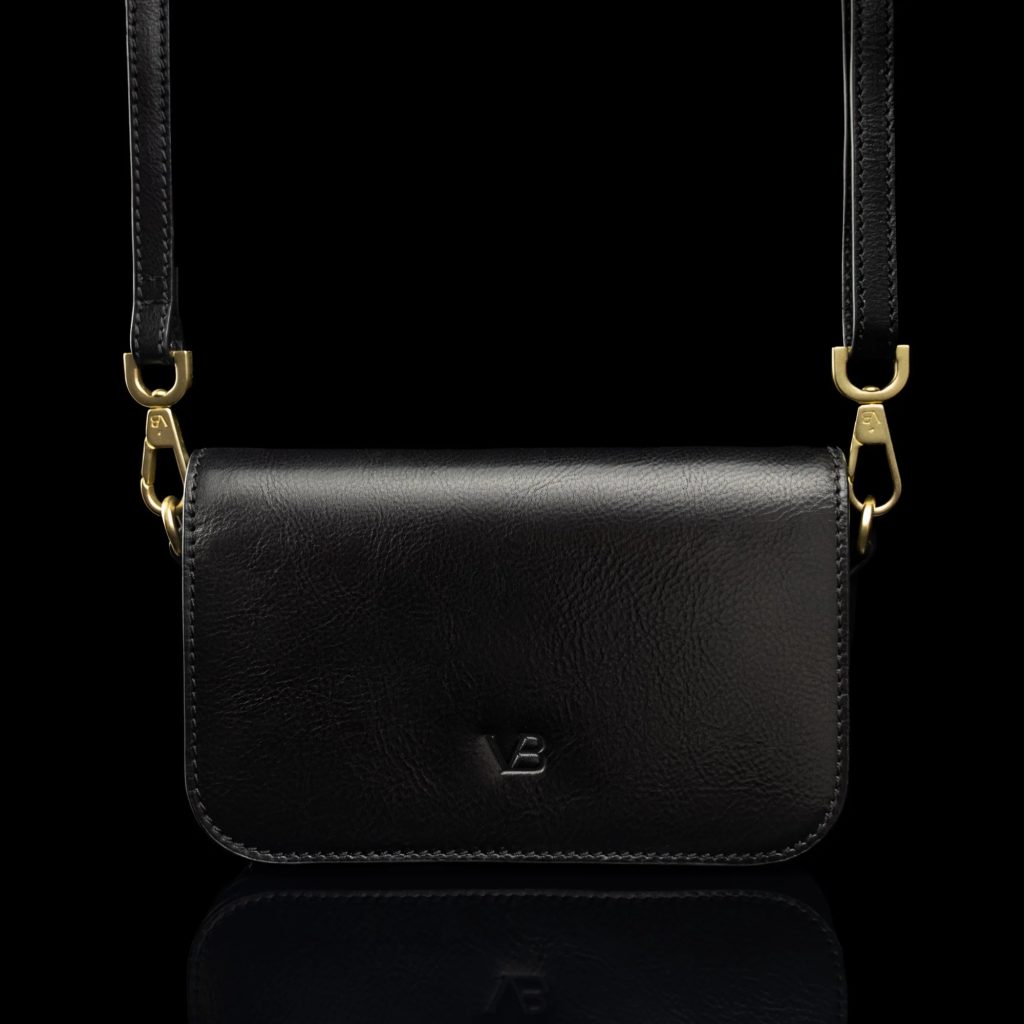 black leather shoulder bag