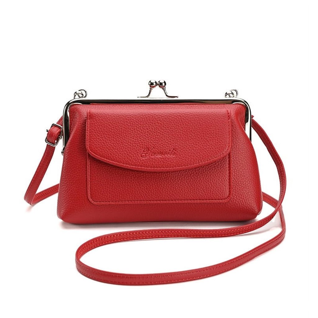 red leather shoulder bag