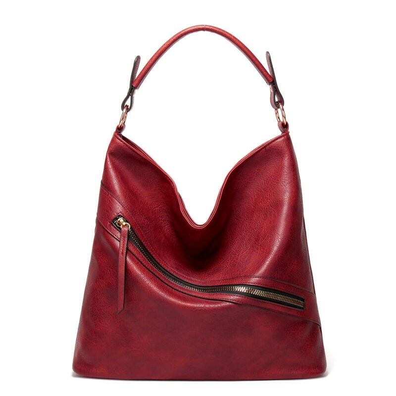 red leather shoulder bag