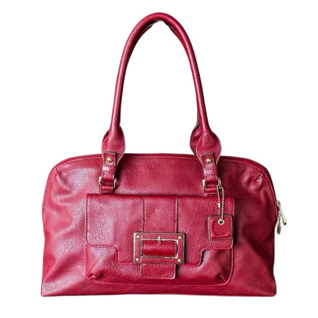 red leather shoulder bag